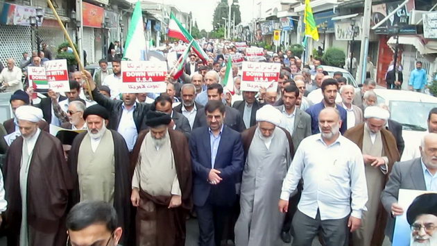 راهپیمایی اعتراض آمیز مردم بهشهر در پی هتک حرمت به حرم حجر بن عدی